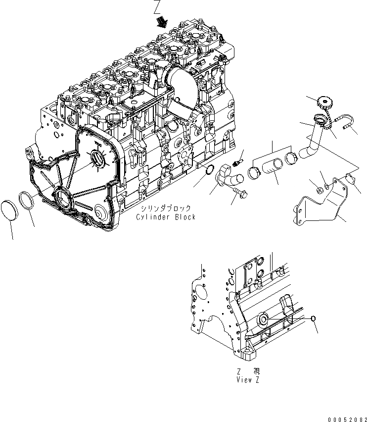 Схема запчастей Komatsu SAA6D114E-3BB-W - БЛОК ЦИЛИНДРОВ COVER(№88-) ДВИГАТЕЛЬ