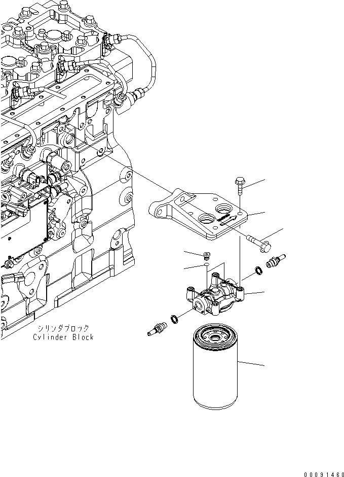 Схема запчастей Komatsu SAA6D114E-3BB-W - ТОПЛИВН. ФИЛЬТР.(№89-) ДВИГАТЕЛЬ