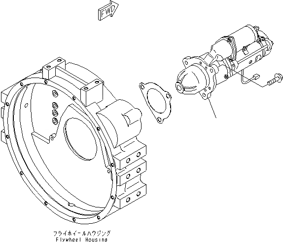 Схема запчастей Komatsu SAA6D114E-3BB-W - СТАРТЕР (7.KW) ДВИГАТЕЛЬ