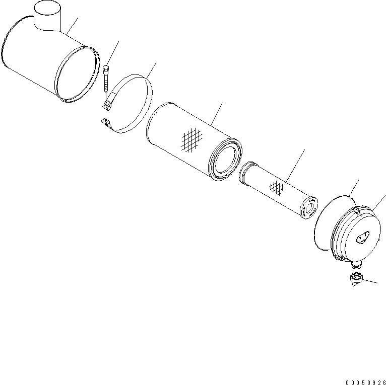 Схема запчастей Komatsu SAA6D107E-1AA-W - ВОЗДУХООЧИСТИТЕЛЬ(№-) ДВИГАТЕЛЬ