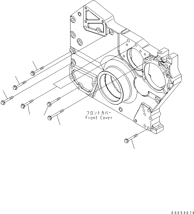 Схема запчастей Komatsu SAA6D170E-5B-R2 - ПЕРЕДН. КРЫШКАКРЕПЛЕНИЕ(№-) ДВИГАТЕЛЬ