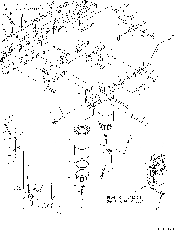 Схема запчастей Komatsu SAA6D170E-5B-R2 - ТОПЛИВН. PRE ФИЛЬТР. И ТРУБЫ(№-) ДВИГАТЕЛЬ