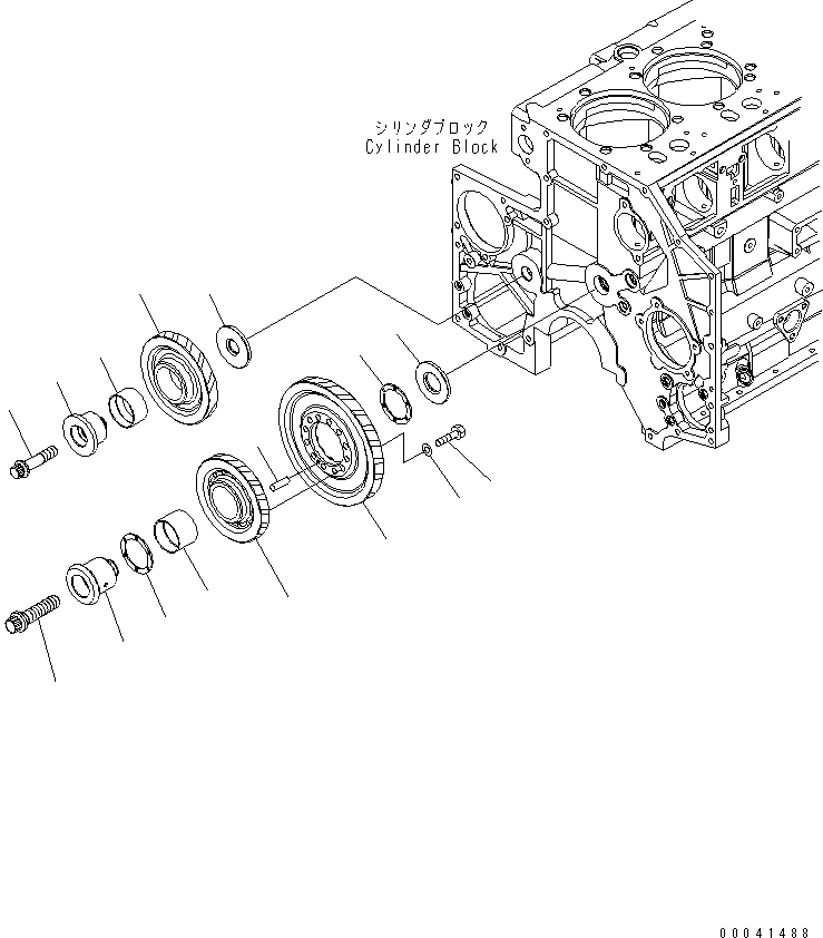 Схема запчастей Komatsu SAA6D140E-5FR-03 - ПРОМЕЖУТОЧНАЯ ШЕСТЕРНЯ ДВИГАТЕЛЬ
