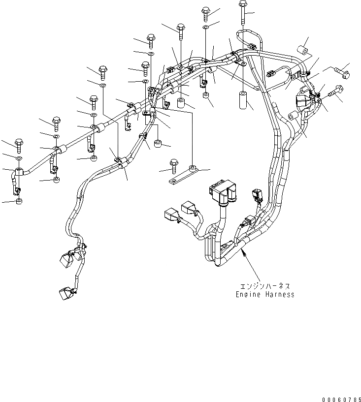 Схема запчастей Komatsu SAA6D140E-5FR-03 - ЭЛЕКТР. ЭЛЕКТРОПРОВОДКА (/)(№-) ДВИГАТЕЛЬ