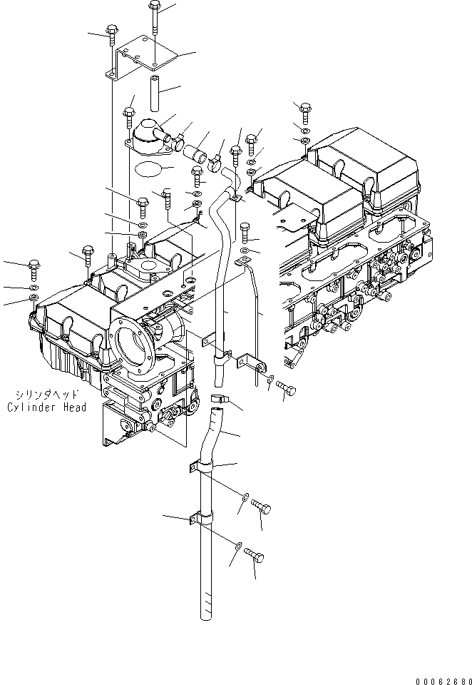 Схема запчастей Komatsu SAA6D170E-5BR-W - КРЫШКА ГОЛОВКИ КОМПОНЕНТЫ (БЕЗ VEHICLE HEALTH СИСТЕМА МОНИТОРА)(№-) ДВИГАТЕЛЬ