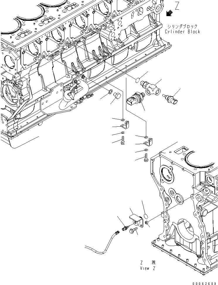 Схема запчастей Komatsu SAA6D170E-5BR-W - ЭЛЕМЕНТЫ БЛОКА ЦИЛИНДРОВ (/) (TEMPERATURE И ДАТЧИК ДАВЛЕНИЯ) (W/O V.H.M.S. ПОДОГРЕВАТЕЛЬ ХЛАДАГЕНТА СПЕЦ-Я.)(№-) ДВИГАТЕЛЬ