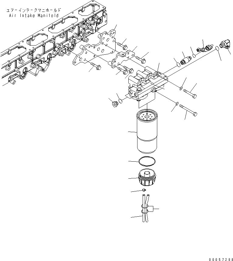 Схема запчастей Komatsu SAA6D170E-5CR-W - ТОПЛИВН. PRE-ФИЛЬТР. И КРЕПЛЕНИЕ ДВИГАТЕЛЬ