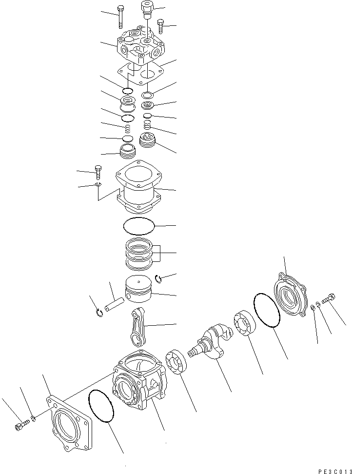 Схема запчастей Komatsu SAA6D170E-5CR-W - КОМПРЕССОР (ВНУТР. ЧАСТИ) ДВИГАТЕЛЬ
