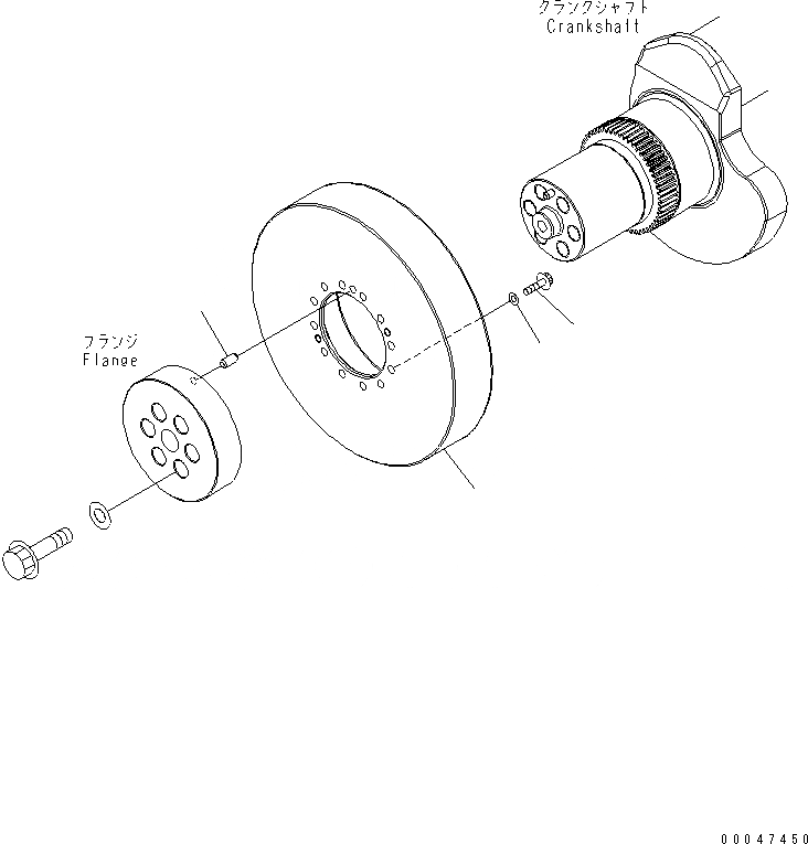 Схема запчастей Komatsu SAA6D170E-5AR-W - ДЕМПФЕР(№-) ДВИГАТЕЛЬ