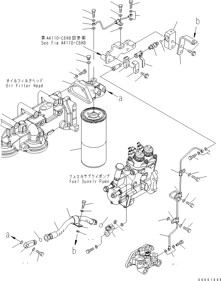 Схема запчастей Komatsu SAA6D170E-5AR-W - ТОПЛИВН. ФИЛЬТР. И ТРУБЫ(№-) ДВИГАТЕЛЬ