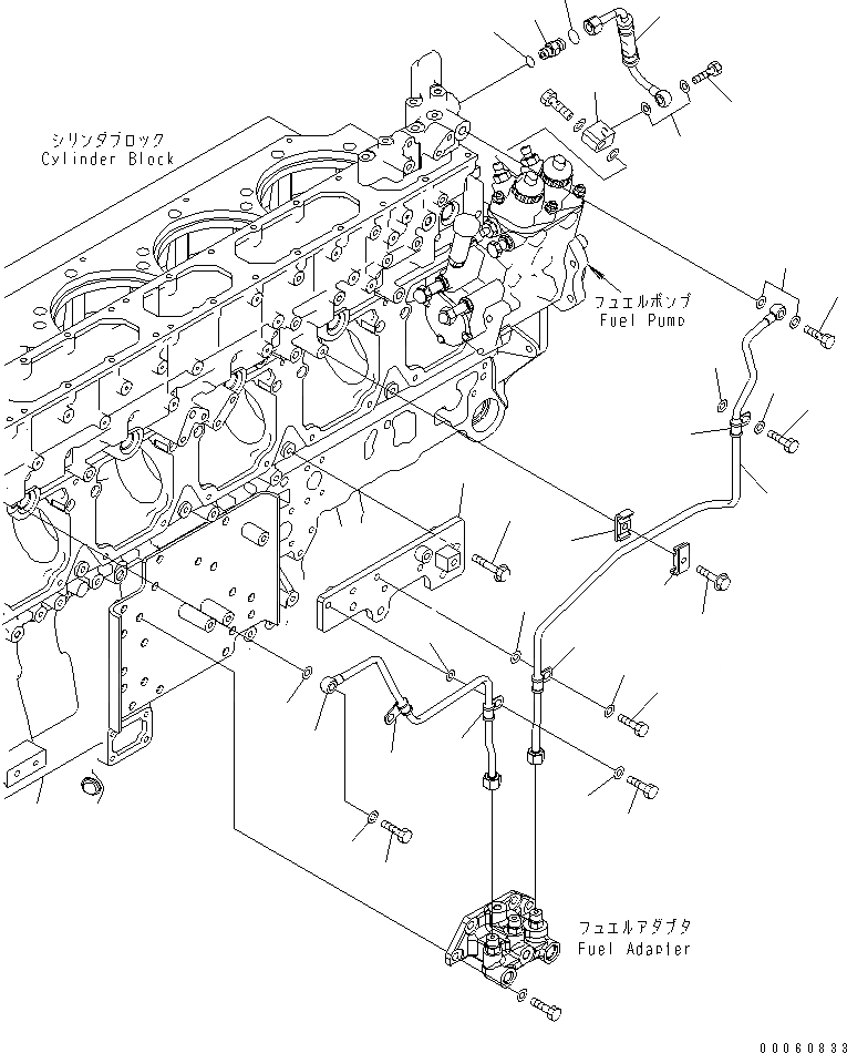 Схема запчастей Komatsu SAA6D170E-5AR-W - ВОЗВРАТ ТОПЛИВА ТРУБЫ(№-) ДВИГАТЕЛЬ