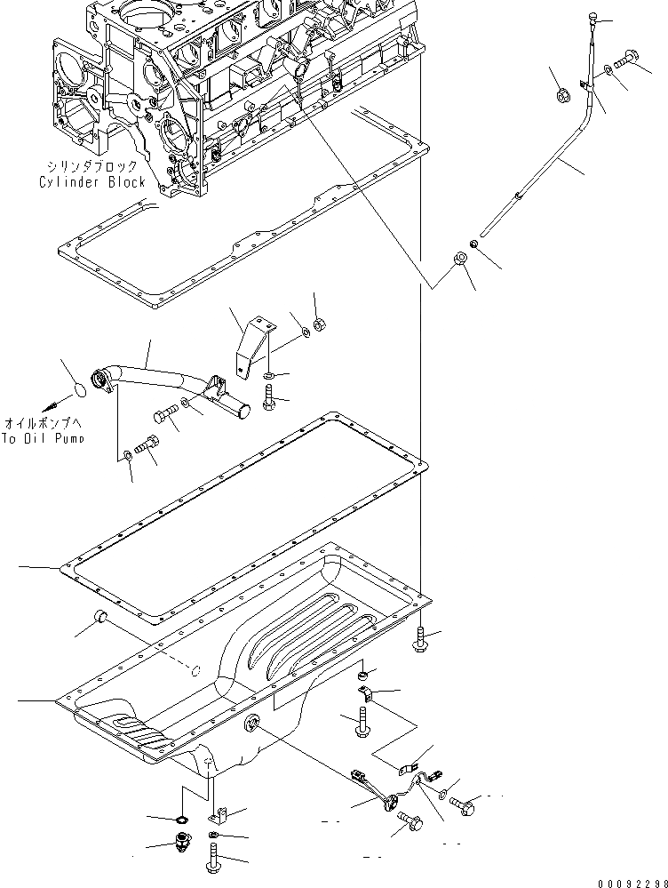 Схема запчастей Komatsu SAA6D140E-5BR-W - МАСЛЯНЫЙ ПОДДОН И ВСАСЫВАЮЩИЙ ПАТРУБОК(№7-) ДВИГАТЕЛЬ