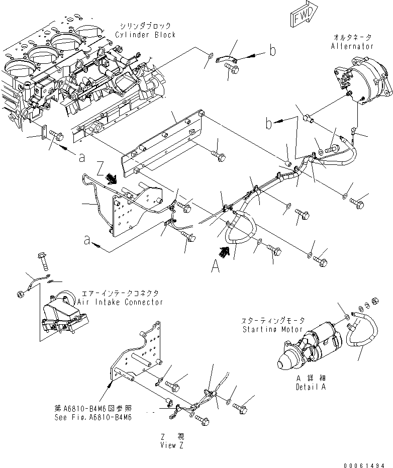 Схема запчастей Komatsu SAA6D140E-5BR-W - ЭЛЕКТР. ЭЛЕКТРОПРОВОДКА (/)(№-) ДВИГАТЕЛЬ