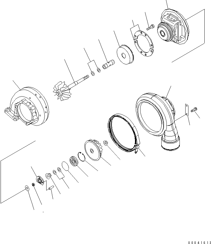 Схема запчастей Komatsu SAA6D140E-5GR-W - ТУРБОНАГНЕТАТЕЛЬ (KTRL-HEW) (ВНУТР. ЧАСТИ)(№-) ДВИГАТЕЛЬ