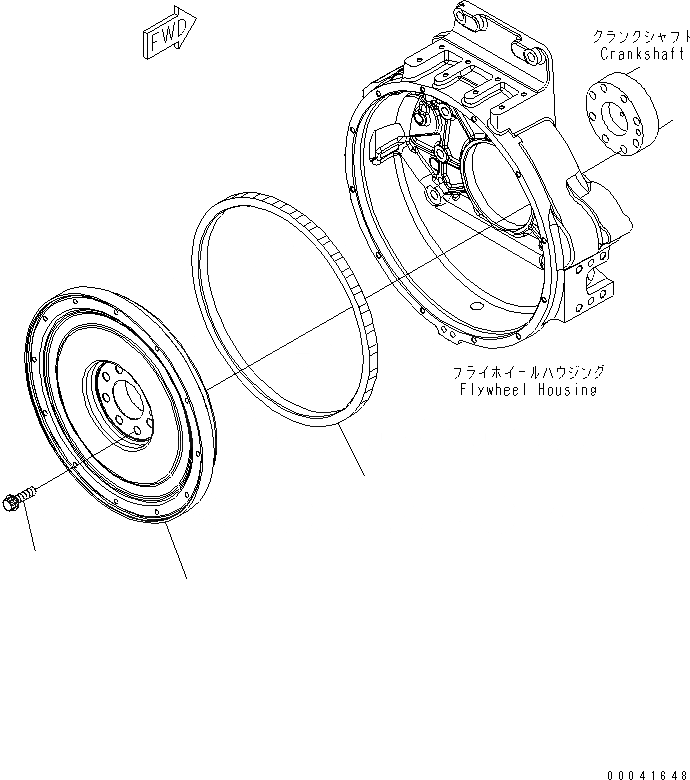 Схема запчастей Komatsu SAA6D140E-5GR-W - МАХОВИК ДВИГАТЕЛЬ