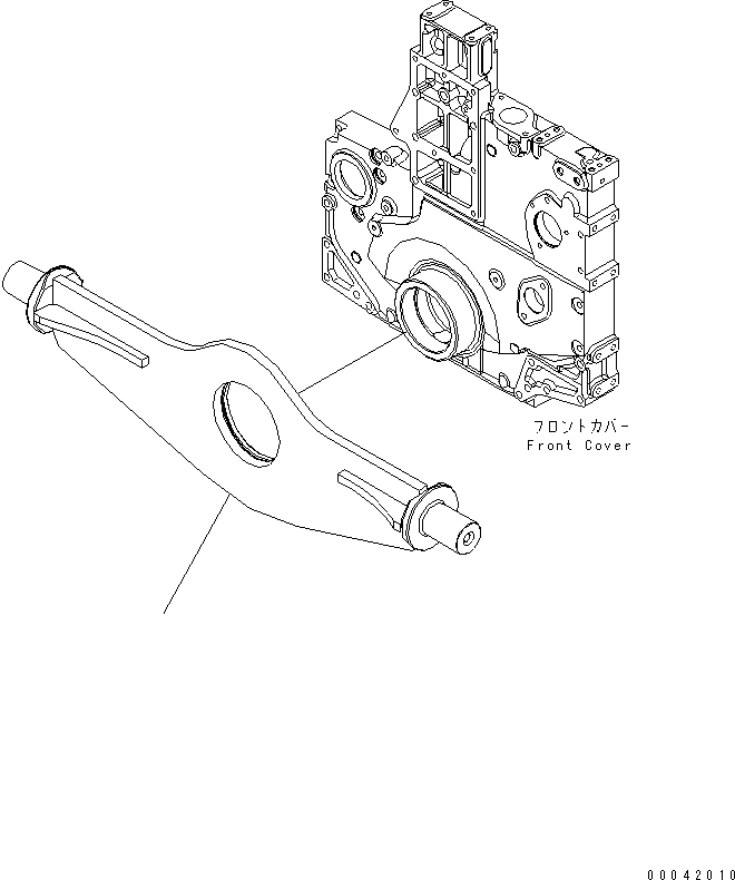 Схема запчастей Komatsu SAA6D140E-5GR-W - ДВИГАТЕЛЬ ПЕРЕДН. СУППОРТ(№-) ДВИГАТЕЛЬ