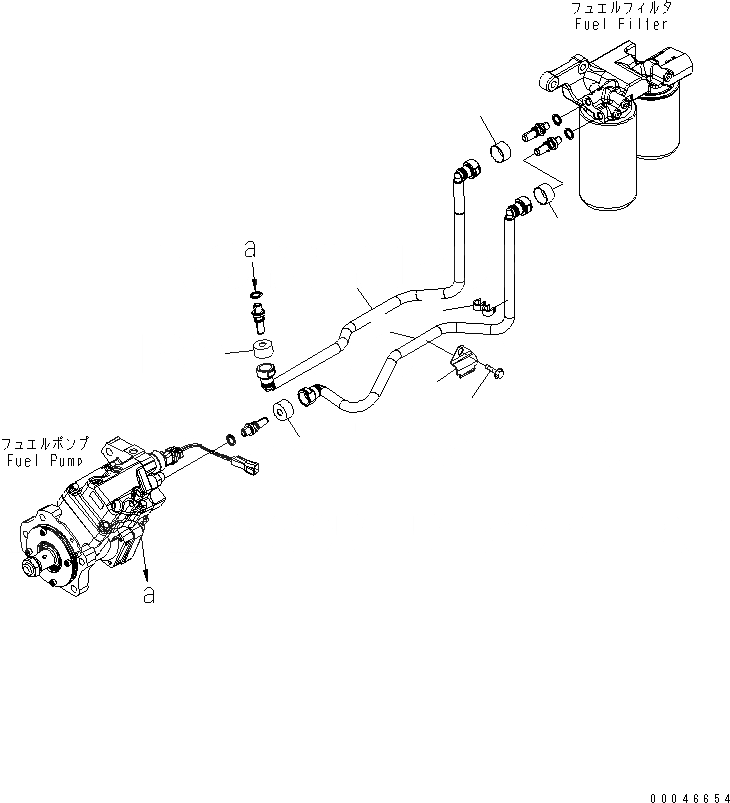 Схема запчастей Komatsu SAA6D114E-3D-WT - ТРУБЫ ТОПЛ. ФИЛЬТРА ДВИГАТЕЛЬ