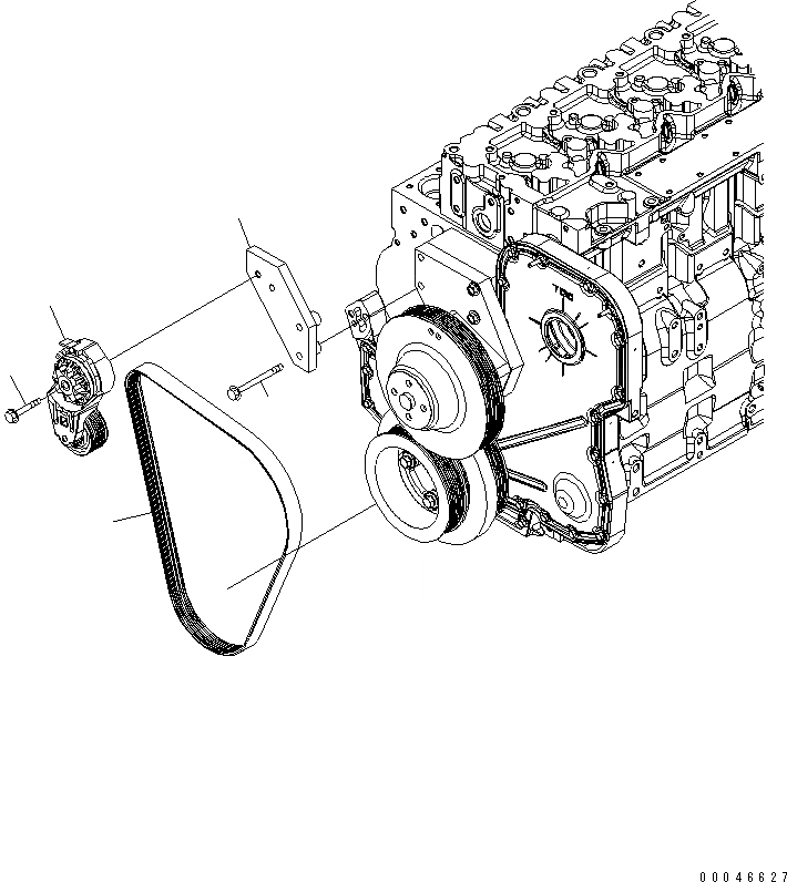 Схема запчастей Komatsu SAA6D114E-3D-WT - ПРИВОД ВЕНТИЛЯТОРА РЕМЕНЬ ДВИГАТЕЛЬ