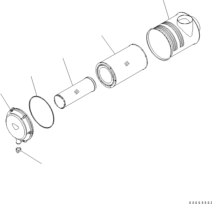 Схема запчастей Komatsu SAA6D125E-5F-02 - ВОЗДУХООЧИСТИТЕЛЬ(№977-) ДВИГАТЕЛЬ