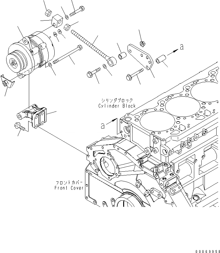 Схема запчастей Komatsu SAA6D125E-5G-02 - ГЕНЕРАТОР И КРЕПЛЕНИЕ (A)(№8-) ДВИГАТЕЛЬ