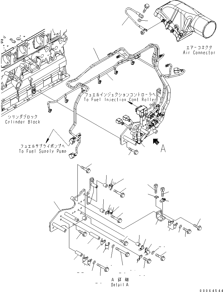 Схема запчастей Komatsu SAA6D140E-5CR-W - ЭЛЕКТР. ЭЛЕКТРОПРОВОДКА (/)(№-) ДВИГАТЕЛЬ