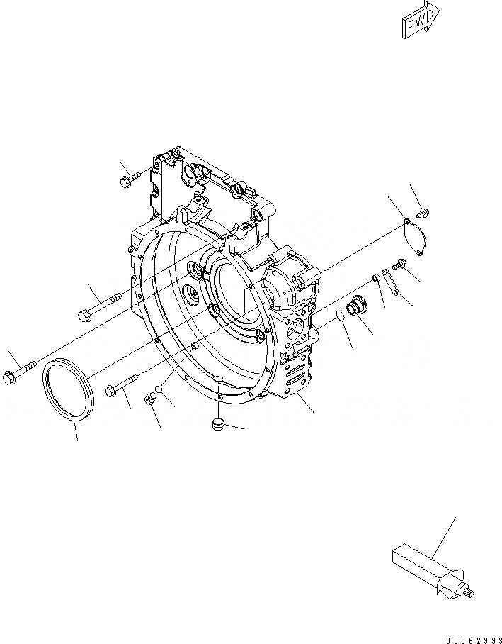 Схема запчастей Komatsu SAA6D107E-1H-W - КАРТЕР МАХОВИКА(№7-) ДВИГАТЕЛЬ