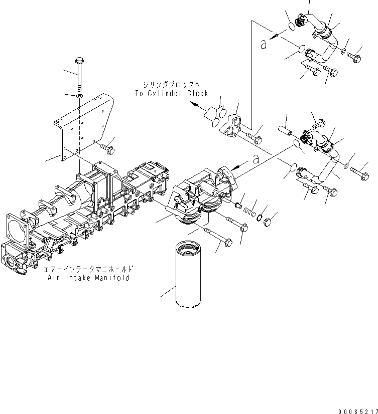 Схема запчастей Komatsu SAA6D140E-5AR-W - МАСЛ. ФИЛЬТР И ТРУБЫ(№-) ДВИГАТЕЛЬ