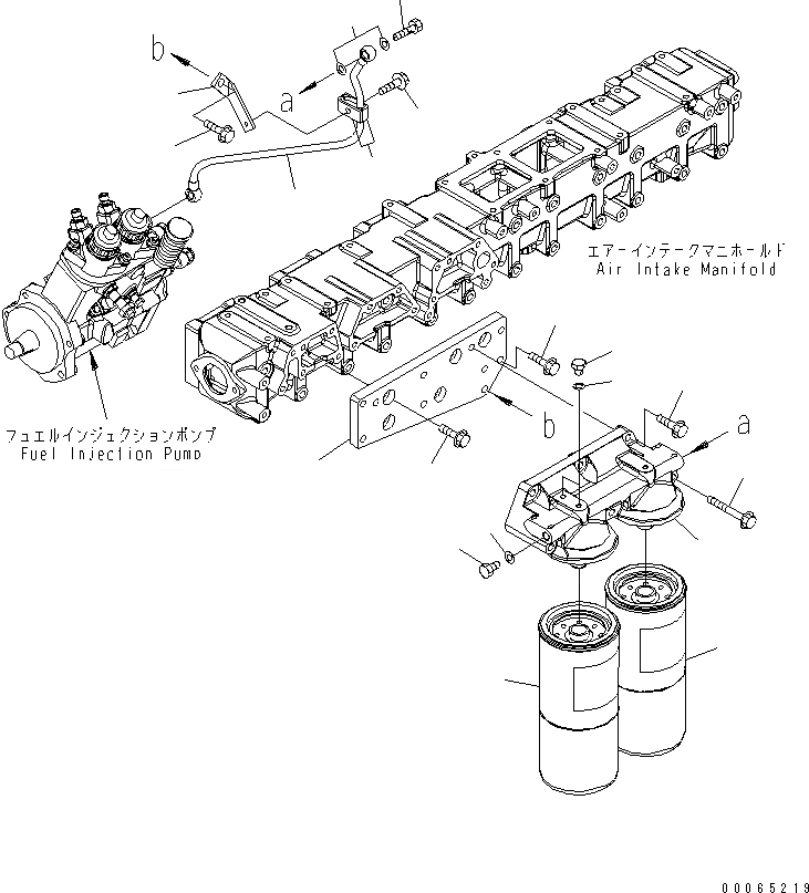 Схема запчастей Komatsu SAA6D140E-5AR-W - ТОПЛИВН. ФИЛЬТР. (РЕЗЬБА -/8)(№-) ДВИГАТЕЛЬ