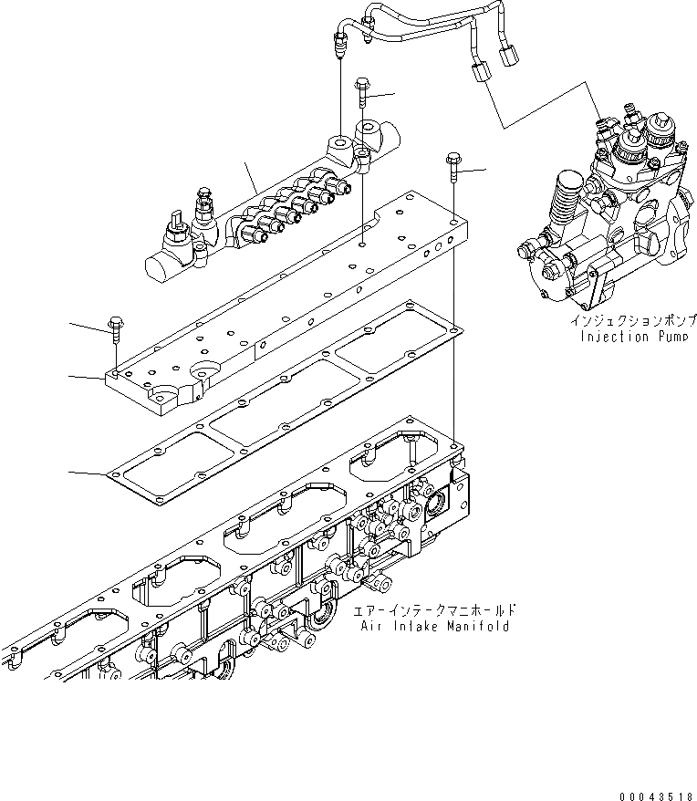 Схема запчастей Komatsu SAA6D170E-5DR-W - ТОПЛИВН. ВПРЫСК (/) (COMMON RAIL КРЕПЛЕНИЕ)(№-) ДВИГАТЕЛЬ