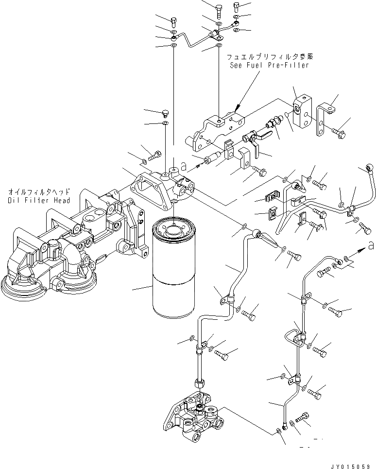 Схема запчастей Komatsu SAA6D170E-5DR-W - ТОПЛИВН. ФИЛЬТР. И ТРУБЫ(№9-) ДВИГАТЕЛЬ