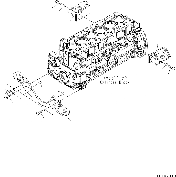 Схема запчастей Komatsu SAA6D140E-5DR-W - КРЕПЛЕНИЕ ДВИГАТЕЛЯ(№-) ДВИГАТЕЛЬ