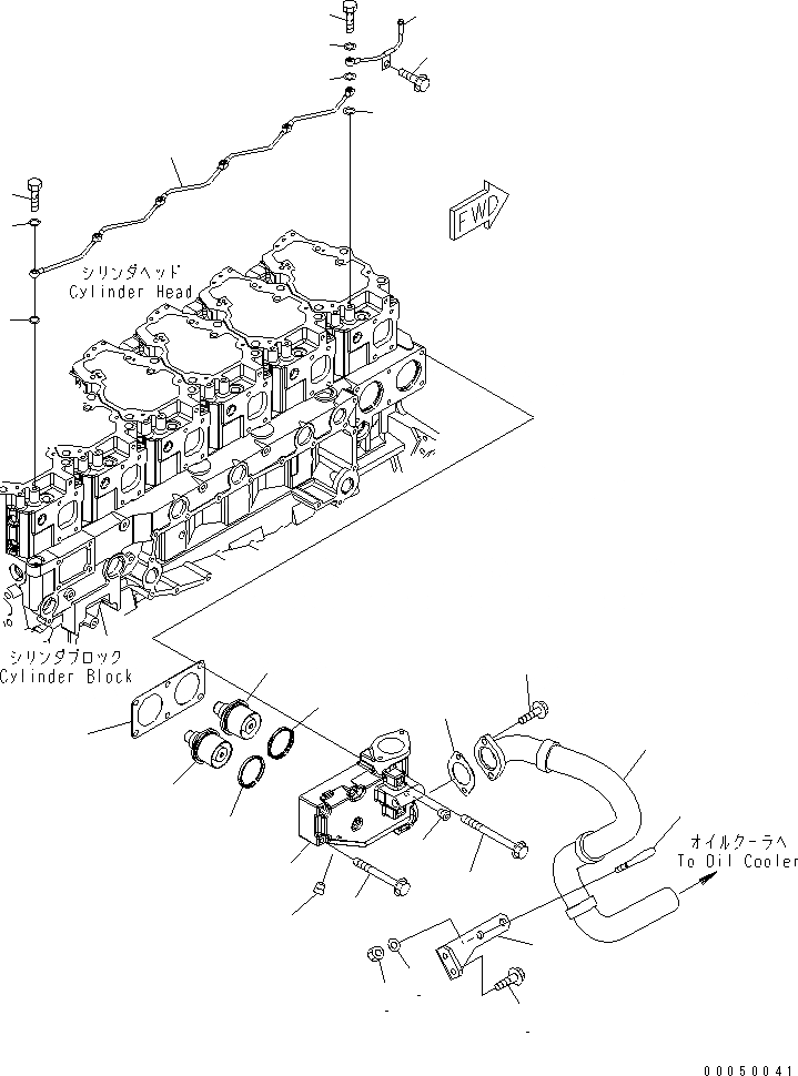 Схема запчастей Komatsu SAA6D140E-5DR-W - ТЕРМОСТАТ И ВОЗДУШН. ВЕНТИЛЯЦИЯ(№-) ДВИГАТЕЛЬ