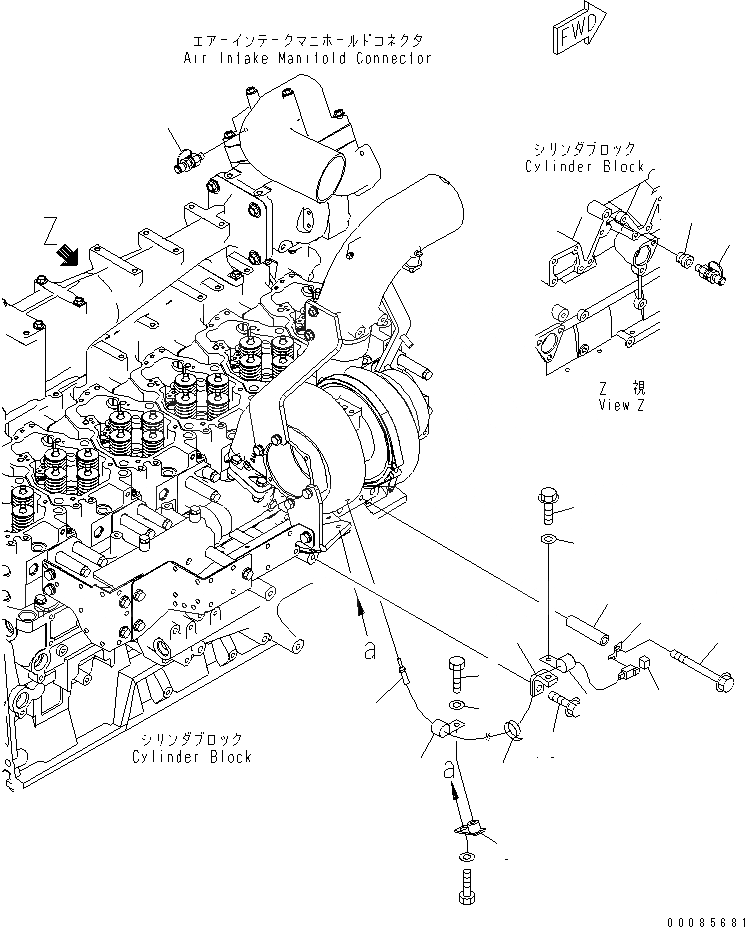 Схема запчастей Komatsu SAA6D140E-5DR-W - ОБСЛУЖ. АКСЕССУАРЫ (ДЛЯ PM-CLINIC)(№-) ДВИГАТЕЛЬ