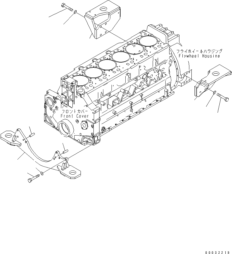 Схема запчастей Komatsu SAA6D140E-3H-8 - КРЕПЛЕНИЕ ДВИГАТЕЛЯ(№-) ДВИГАТЕЛЬ