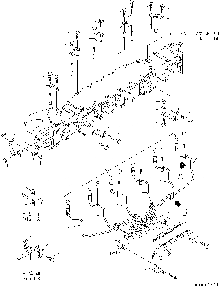 Схема запчастей Komatsu SAA6D140E-3H-8 - ТОПЛИВОПРОВОД.(№-) ДВИГАТЕЛЬ