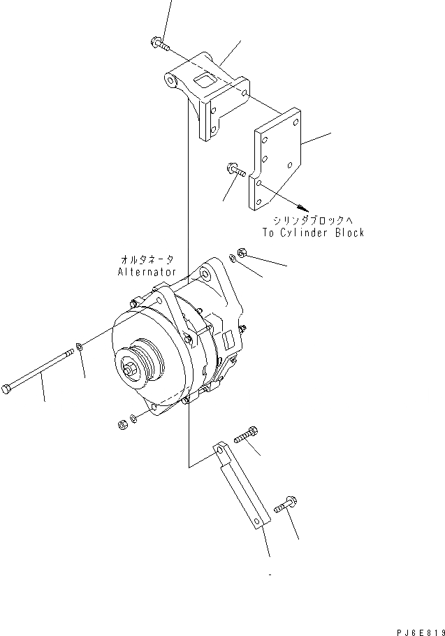 Схема запчастей Komatsu SAA6D114E-3AA-W - КРЕПЛЕНИЕ ГЕНЕРАТОРА (ДЛЯ ГЕНЕРАТОРА 90А)(№88-) ДВИГАТЕЛЬ