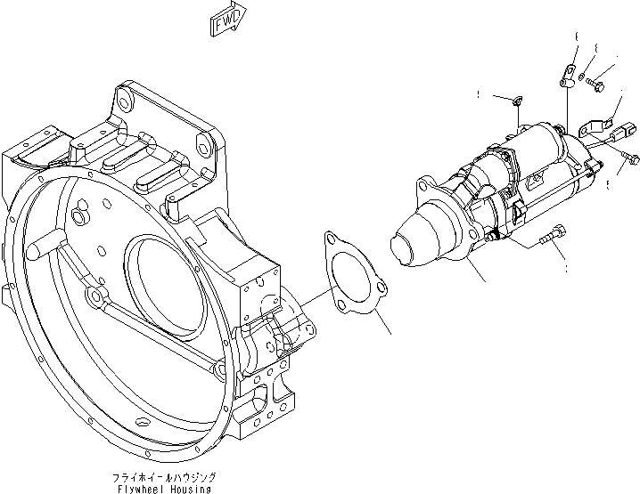 Схема запчастей Komatsu SAA6D125E-5CR-W - КРЕПЛЕНИЕ СТАРТЕРА (7.KW) (TОБОД КОЛЕСАMING СПЕЦ-Я.)(№89-) ДВИГАТЕЛЬ