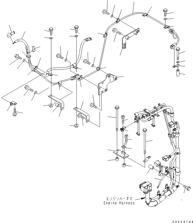 Схема запчастей Komatsu SAA6D125E-5CR-W - ЭЛЕКТР. ЭЛЕКТРОПРОВОДКА (/) (Э/ПРОВОДКА ДВИГАТЕЛЯ) ДВИГАТЕЛЬ