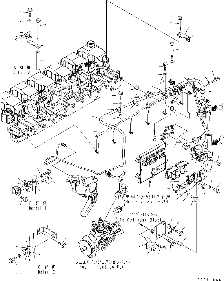 Схема запчастей Komatsu SAA6D125E-5BR-W - ЭЛЕКТР. ЭЛЕКТРОПРОВОДКА (/) (Э/ПРОВОДКА ДВИГАТЕЛЯ) ДВИГАТЕЛЬ