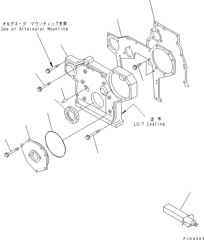 Схема запчастей Komatsu SAA6D95LE-1A - ПЕРЕДН. COVER¤ ОСНОВ. (ДЛЯ A¤ A ГЕНЕРАТОР)(№-) ДВИГАТЕЛЬ