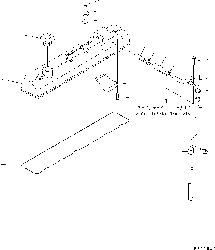 Схема запчастей Komatsu SAA6D95LE-1C - КРЫШКА ГОЛОВКИ(№87-7) ДВИГАТЕЛЬ