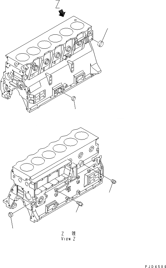 Схема запчастей Komatsu SAA6D95LE-1C - БЛОК ЦИЛИНДРОВ¤ ДРУГОЕ(№7-) ДВИГАТЕЛЬ