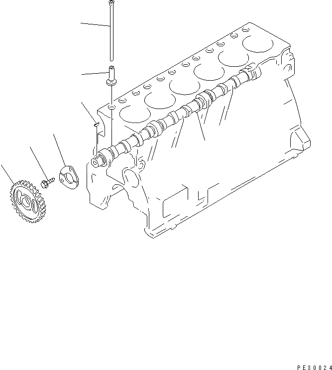 Схема запчастей Komatsu SAA6D95LE-1C-LT - РАСПРЕДВАЛ И ТОЛКАТЕЛЬ(№87-) ДВИГАТЕЛЬ