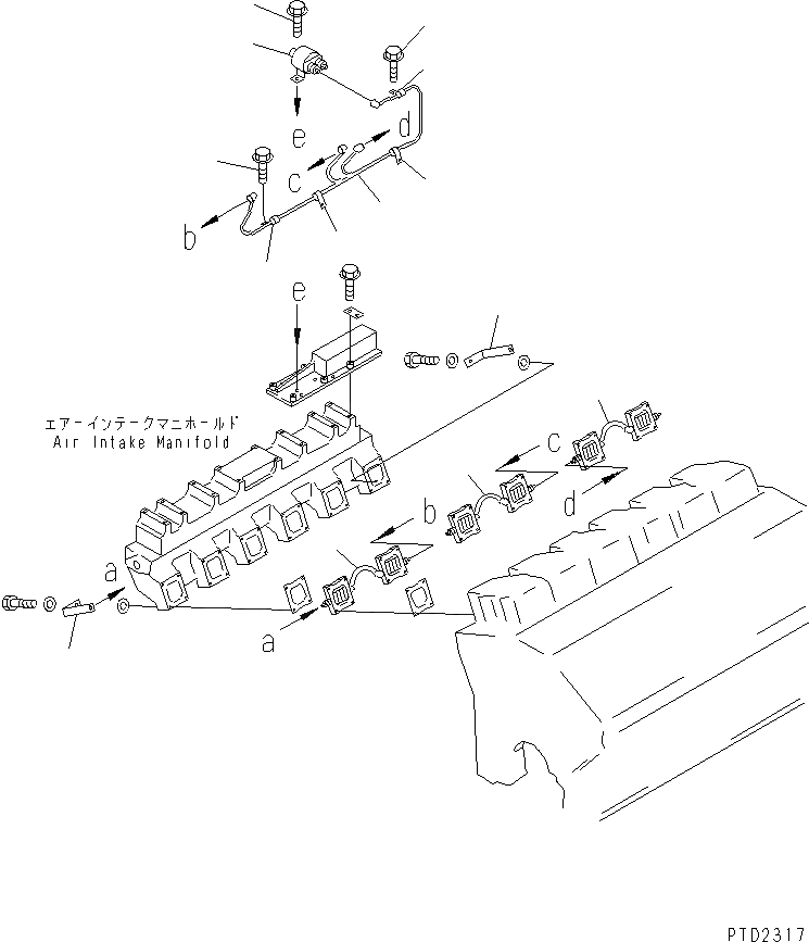 Схема запчастей Komatsu SDA12V140-1C - ВЫКЛЮЧАТЕЛЬ ПОДОГРЕВАТЕЛЯ (ПРАВ. ГРУПП.) ДВИГАТЕЛЬ