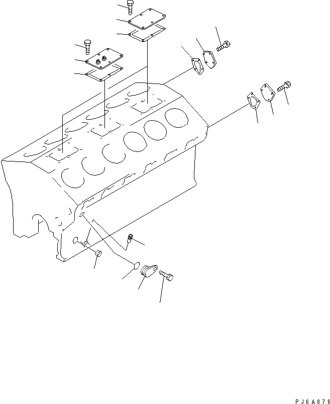 Схема запчастей Komatsu SDA12V140-1C - ЗАГЛУШКА БЛОКА ЦИЛИНДРОВ(№9-) ДВИГАТЕЛЬ