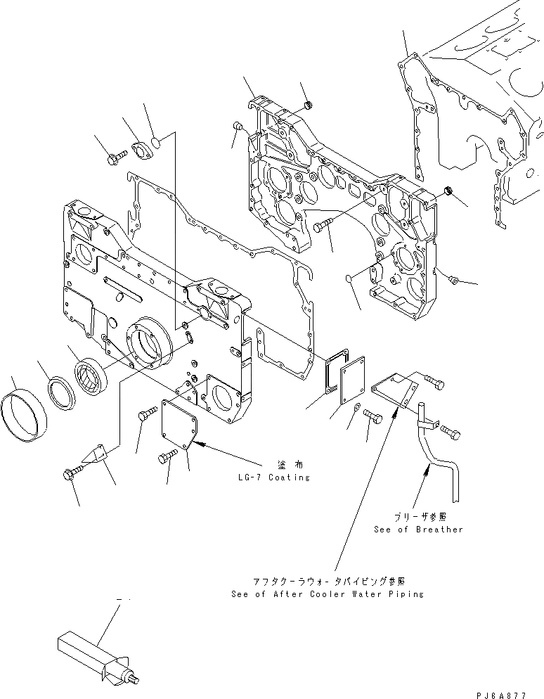 Схема запчастей Komatsu SDA12V140-1C - КОРПУС ШЕСТЕРЕНН. ПЕРЕДАЧИ(№9-) ДВИГАТЕЛЬ