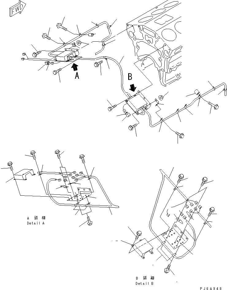 Схема запчастей Komatsu SDA12V140-1C - ЭЛЕКТР. ЭЛЕКТРОПРОВОДКА(№-) ДВИГАТЕЛЬ