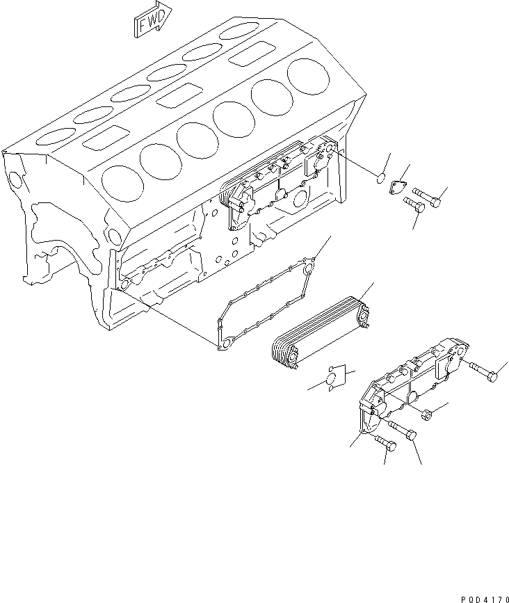 Схема запчастей Komatsu SDA12V140-1B - МАСЛООХЛАДИТЕЛЬ(№797-9) ДВИГАТЕЛЬ