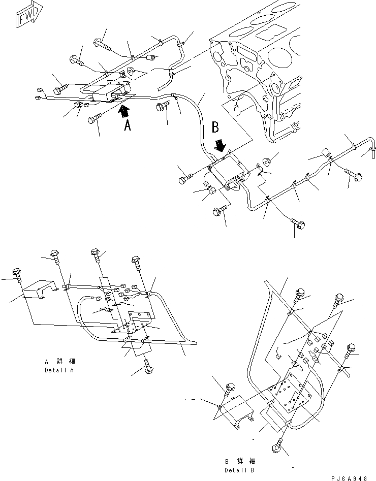 Схема запчастей Komatsu SDA12V140-1B - ЭЛЕКТР. ЭЛЕКТРОПРОВОДКА(№-) ДВИГАТЕЛЬ