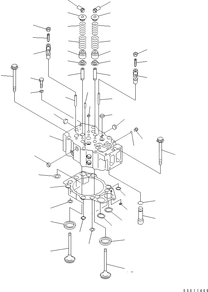 Схема запчастей Komatsu SDA12V140E-1D - ГОЛОВКА ЦИЛИНДРОВ ДВИГАТЕЛЬ
